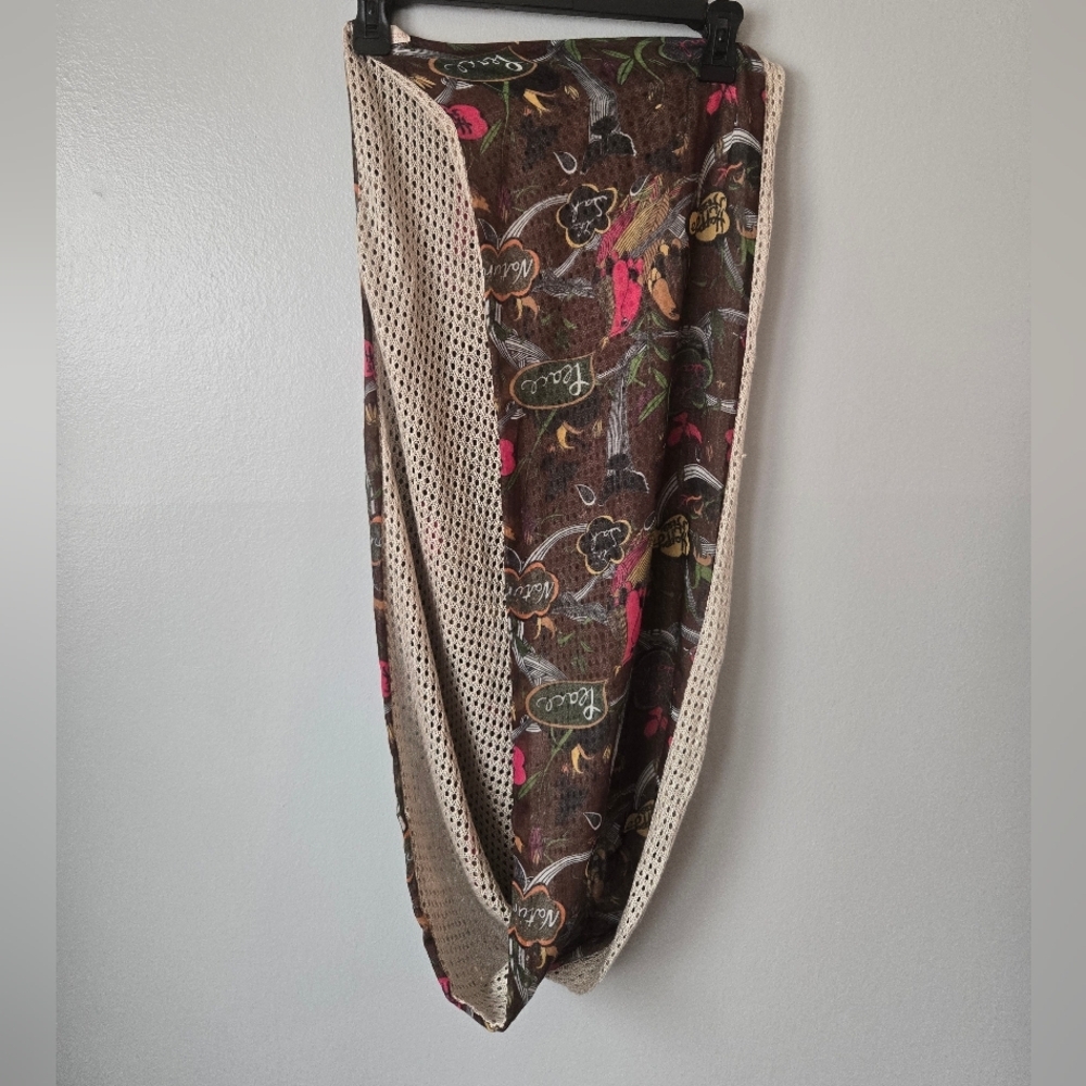 Sakroots Artist Circle Infinity Scarf Brown Floral Mesh Layered Boho Accessory - Picture 4 of 5